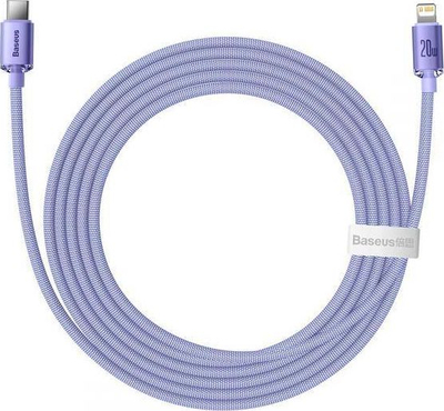Kabllo USB Baseus Crystal Shine, USB C në Lightning, 2 m, vjollcë