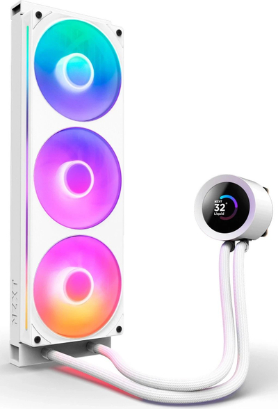 Ftohës uji për procesor NZXT Kraken Plus 360 RGB, 360 mm, me ekran LCD, i bardhë