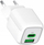 Karikues rrjeti LTC PD, 45W, USB-C PD dhe USB-A QC 3.0, i bardhë