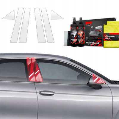 Folie mbrojtëse shtyllash GrizzGlass BodyShield, Skoda Superb 4 Liftback 2024-2025, set 6 në 1, transparente