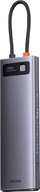 Dock USB C Baseus Metal Gleam BSU3545, 12 në 1, me HDMI dhe RJ45, gri metalik