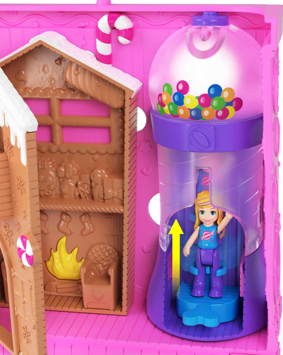 Set loje Polly Pocket Pollyville Sweet Store, 2 kukulla, aksesorë, shumëngjyrësh