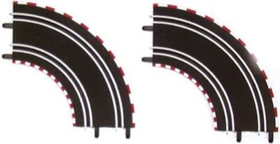 Lodër pistë veturash Carrera Curve 1/90, 2 copë, e zezë