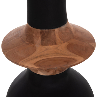 Vazo dekorative dysheme HomeMarkt Nebula HM4660.01M, fiber cement, 148cm, e zezë dru teak