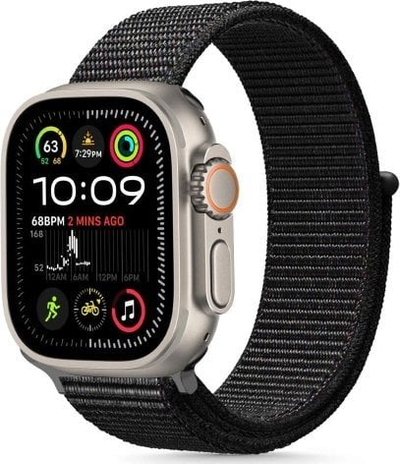 Rrip dore Tech-Protect Nylon për Apple Watch 44mm, najlon, i zi
