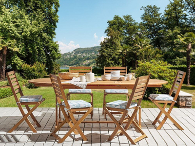 Set jastëkësh për karrige kopshti TOLVE, 6 copë, 39 x 31 cm, blu e çelët