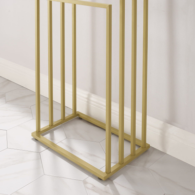 Mbajtës peshqirësh 4 nivele, prej çeliku, freestanding, ari mat