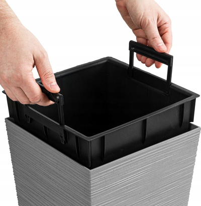 Vazo dekorative Conforama FURU, rezervuar uji 11L, 26.5x26.5x50 cm, gri çimento