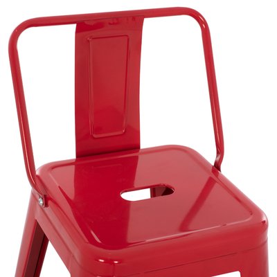 Stol bar metalik Melita HM8574.04, 42x42x98 cm, i kuq