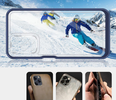 Këllëf telefoni Hurtel Clear 3in1 për Xiaomi Redmi 10, xhel, kornizë blu, transparent