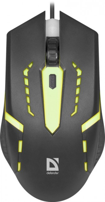 Mашина за глушец Defender Hit MB-601, со USB кабел, RGB осветлување, црна