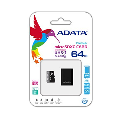 Kartë memorje ADATA MicroSDXC, 64GB, Class 10 UHS, e zezë