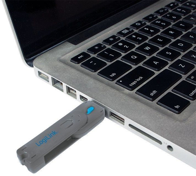 Bllokues porte USB LogiLink AU0044, me çelës, gri