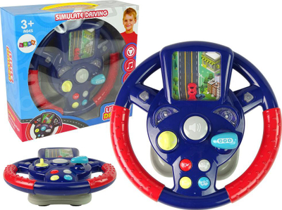 Lodër timon Leantoys Little Driver, simulator drejtimi, me drita dhe tinguj, blu e kuqe