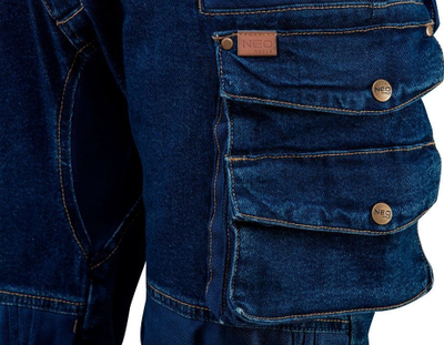 Pantallona pune Neo Work Denim me përforcime te gjunjët, masa XL, blu