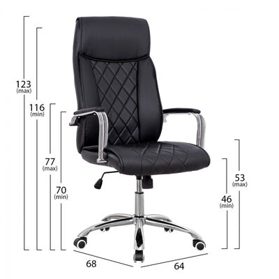 Karrige zyre e zezë 64×68×116–123 cm (HM1104.01), zezë