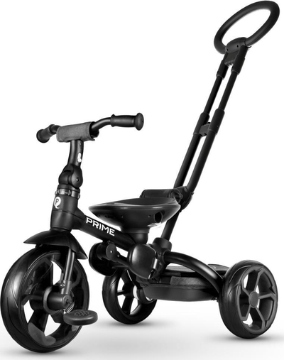 Tricikletë 6‑në‑1 Qplay New Prime, për 10‑72 muaj, me dorezë prindi, gri