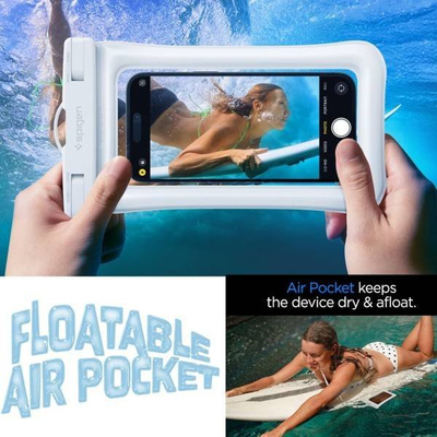 Xhep uji‑rezistent për telefon Spigen Aqua Shield A610, universal, me rrip, i bardhë