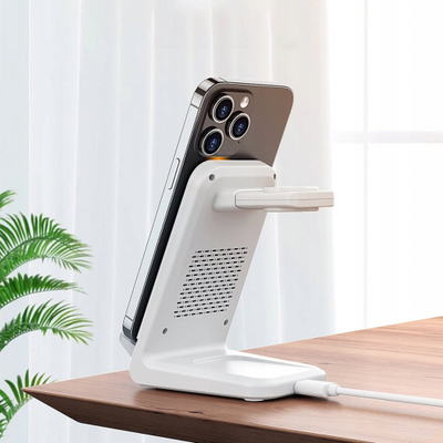 Karikues wireless 4 në 1 Choetech T600, 15W, MagSafe, i bardhë