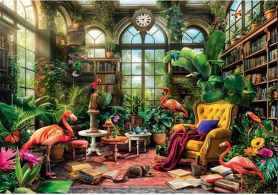 Puzzle Clementoni HQ The Greenhouse Library, 1000 парчиња, 70 x 50 cm, повеќебојно