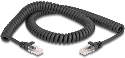 Kabllo rrjeti Delock me spirale RJ45 Cat5e, 2m, i zi
