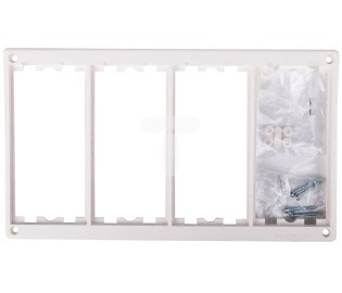 Kornizë elektrike Simon Connect SM402/9, 4 module K45, montim horizontal vertikal, e bardhë mat