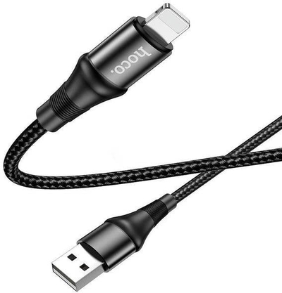 Kabllo USB Hoco X117, USB A me Lightning, 1m, 2.4A, e zezë