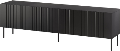 Komodinë TV Cama Meble ISLA, 200x40x60 cm, MDF, e zezë mat