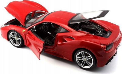 Maket makine Ferrari 488 GTB B16008R, die-cast, shkalla 1:18, i kuq