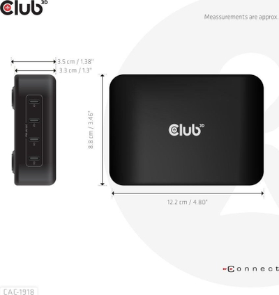 Karikues udhëtimi Club 3D GaN, 240W, me 4 porta USB C PD 3.1 PPS, i bardhë