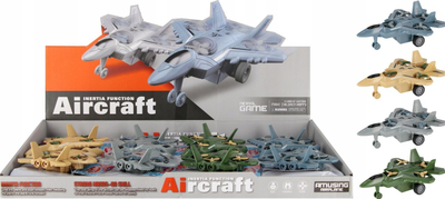 Avion lodër ushtarak Aircraft 6EU545666, me mekanizëm pull back, 17 cm, shumëngjyrësh