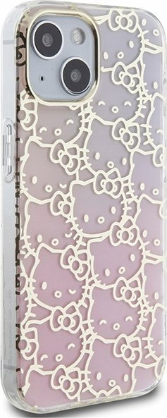 Maskë telefoni Hello Kitty për iPhone 15, dizajn gradient, rozë