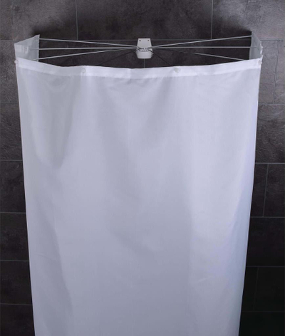 Kabinë dushi RIDDER Ombrella Madison, e montume në mur, me perde të thjeshtë, të bardhë