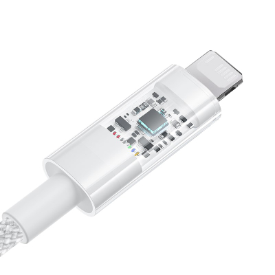 Kabllo karikimi Baseus Gem, USB A në Lightning, 2.4A, 2m, e bardhë
