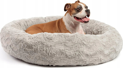 Shtrat për qen Best Friends by Sheri Calming Donut, 36", deri 45 kg, gri