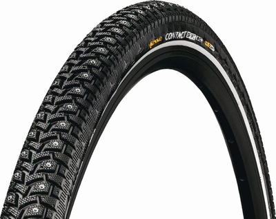Gomë biçiklete Continental Contact Spike 240, me gozhda për dimër, me reflektor anësor, e zezë