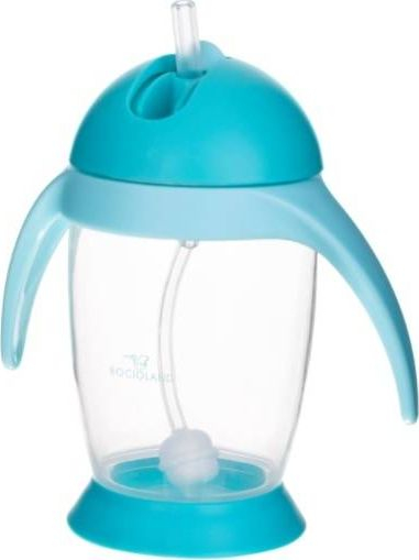 Gotë për kalama BooginHead Mug With Weight Penguin, 300 ml, nga 6 muajsh e lart, blu