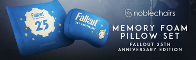 Сет перници со мемориска пена noblechairs Fallout 25th Anniversary, за врат и половина, црн