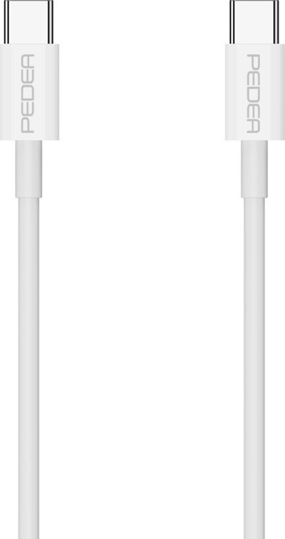 Kabllo USB Pedea USB-C në USB-C, 1m, USB 2.0, e bardhë