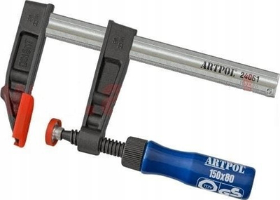 Kapëse marangozësh REX F, hapje 150 mm, forcë 250 kg, gri me të zezë