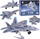 Lodër me blloqe avion luftarak XU JIA F-22, shkallë 1:100, 18 cm, gri