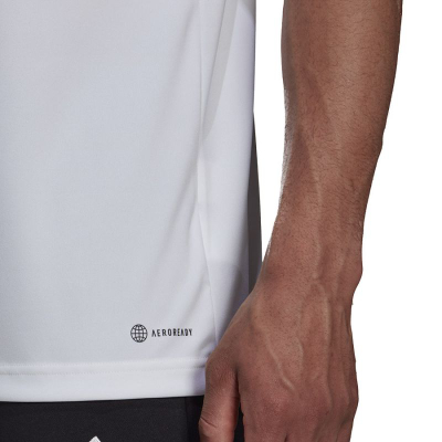 Bluzë polo Adidas Entrada 22, Aeroready, për burra, e bardhë