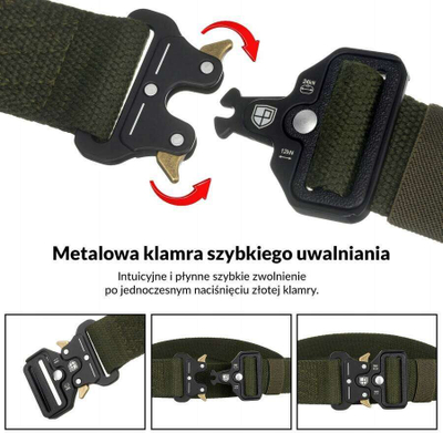Rrip taktik Peterson Canvas, 120cm, kllapë metalike Quick Release, ngjyrë kaki
