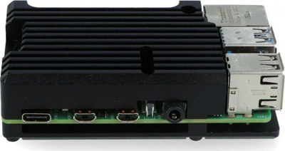 Kuti alumini JustPi LT-4B03 për Raspberry Pi 4B, ftohje pasive, e zezë