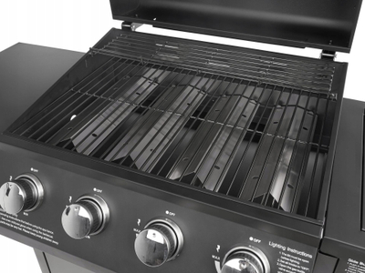 Grill me gaz Garden, 14.5 kW, 4+1 djegës, i zi