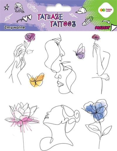 Tatuazhe të përkohshme BaByliss Llineart Aquarella Happy Color, që lahen, me shumë ngjyra