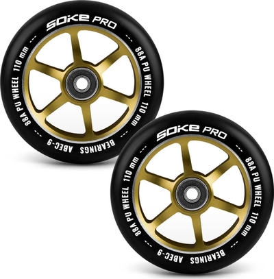 Rrota trotineti Soke Scooter 110mm, ABEC 9, set 2 copë, ngjyrë e artë
