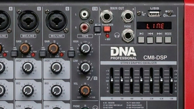 Mikser audio DNA CM8 DSP, 8 kanale, me USB edhe Bluetooth, i zi