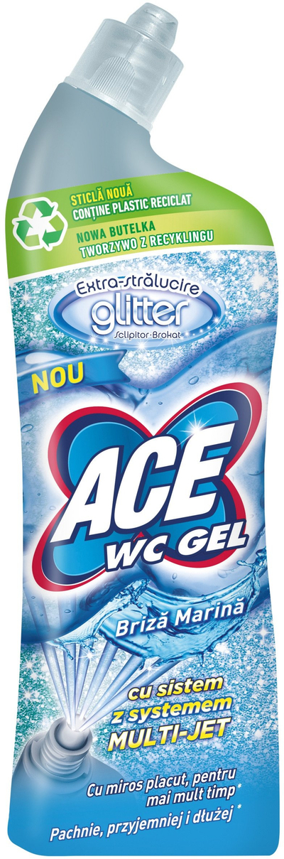 Xhel pastrues WC Ace Ultra Glitter Briza Marina, 750ml, blu