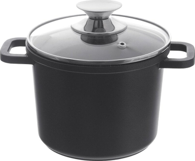 Tenxhere granit Orion Grande, e lartë, me kapak xhami, 2 l